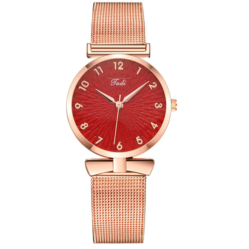 Personality Bowknot Fashion Digital Sunflower Watch Women