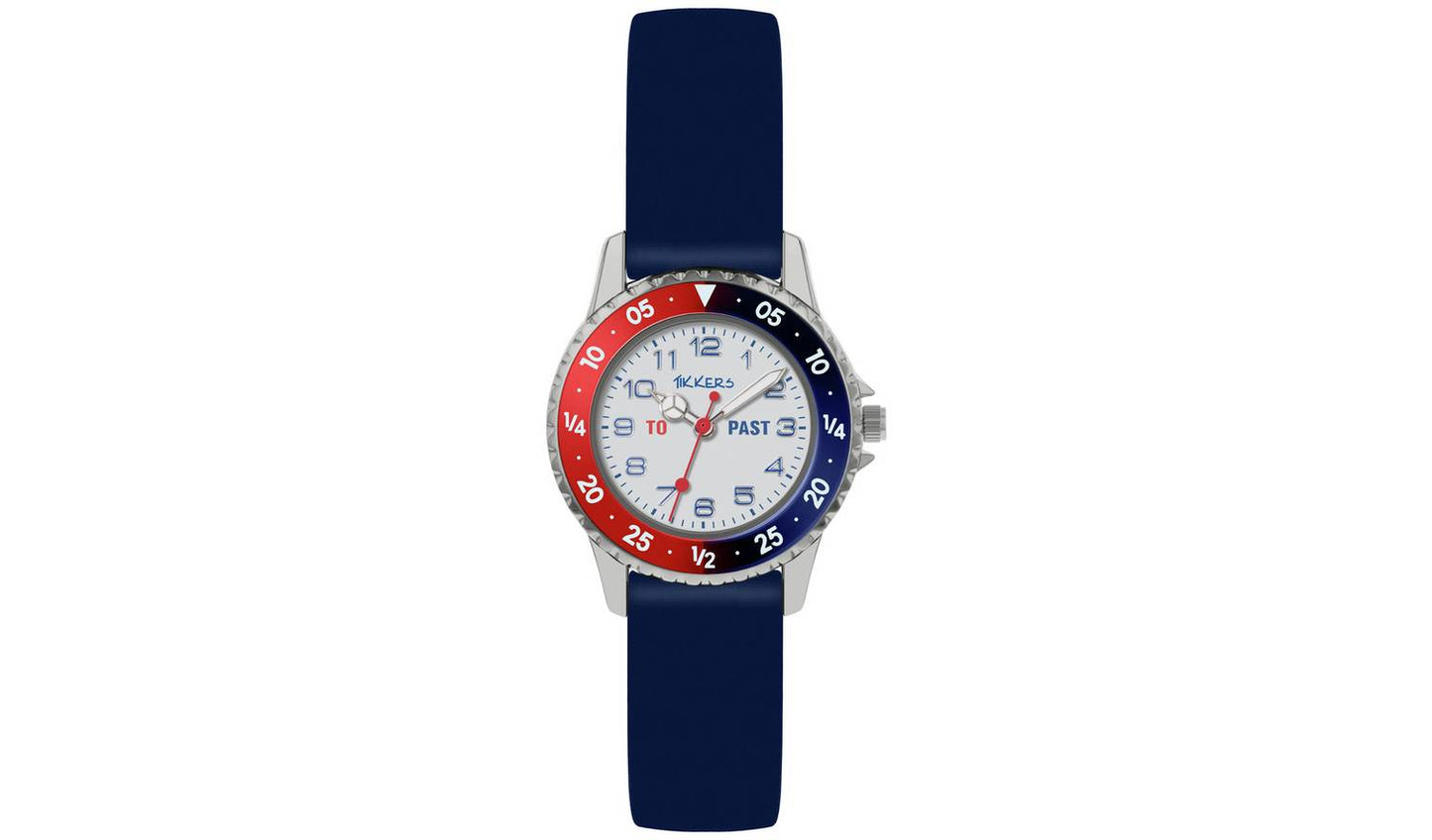 Tikkers Red and Blue Analogue Time Teacher Watch