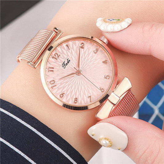 Personality Bowknot Fashion Digital Sunflower Watch Women