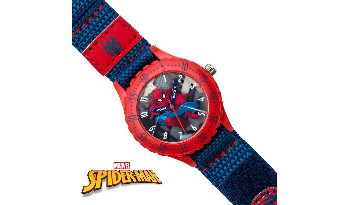 Marvel Kid's Spider-Man Blue Velcro Strap Watch