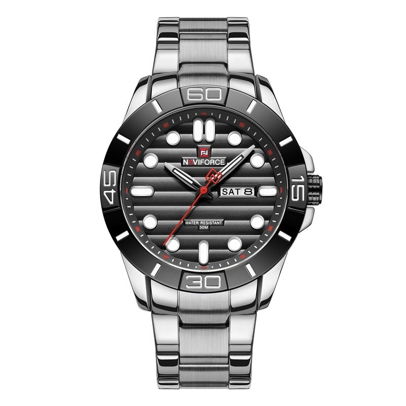 Fashion Calendar Simple Quartz Steel Band Watch Men